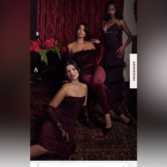 SALIMA
BLACK CHERRY VELVET JUMPSUIT - Picture 9 of 11